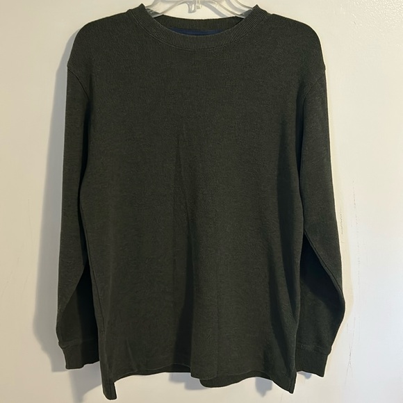 L.L. Bean Green Waffle Knit Sweater 100% Cotton Size S - Picture 1 of 7
